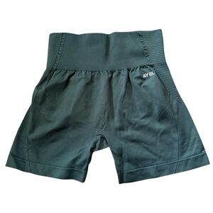 AYBL High-Waist Athletic Shorts in Dark Green size large